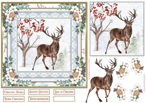 Christmas Winter Scene 7x7ins Topper 2