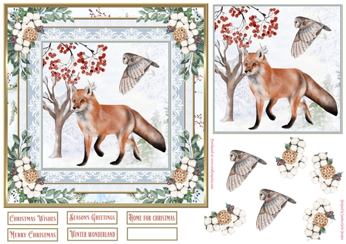 Christmas Winter Scene 7x7ins Topper 3