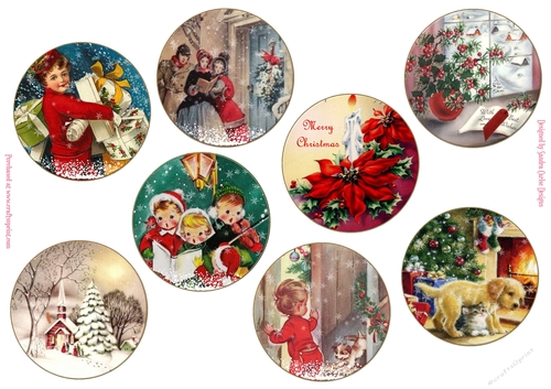 Christmas x 8 Toppers/Tags 1