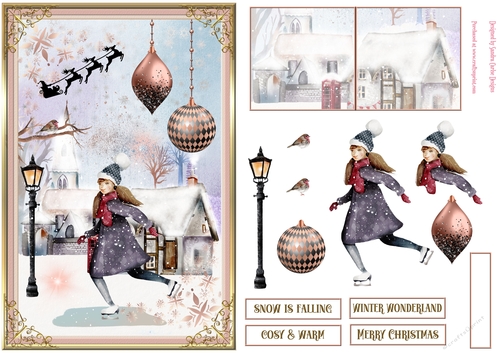Christmas Snow is Falling Decoupage Topper 4