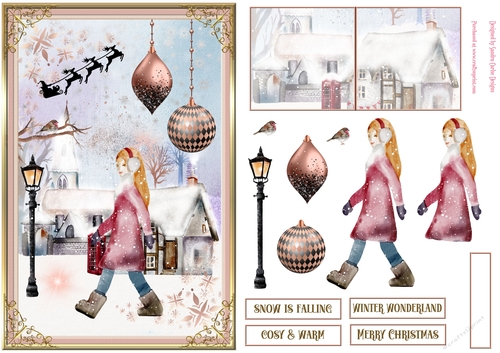 Christmas Snow is Falling Decoupage Topper 5