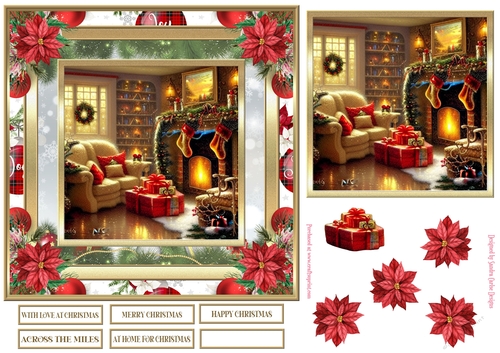 At Home for Christmas 7x7ins Topper 