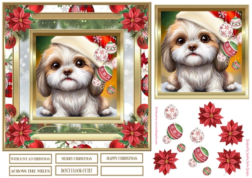 Christmas Dont I look cute 7x7ins Topper 2