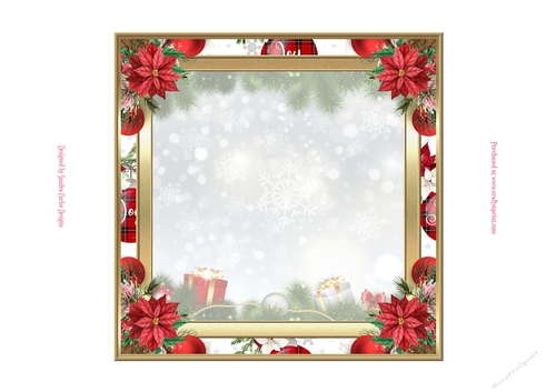 Christmas Poinsettia 7x7ins Blank Insert 
