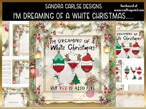 Im dreaming of a White Christmas 7x7ins decoupage Kit with bookmarks