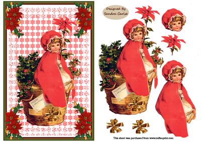 Christmas Poinsettia Decoupage Topper