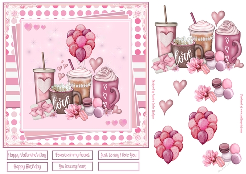 Forever in my heart 7x7ins Decoupage Topper