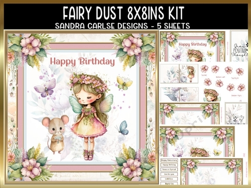Fairy Dust 8x8ins Kit with Matching Bookmarks