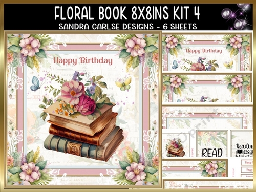 Floral Book 8x8ins Kit with Matching Bookmarks 4