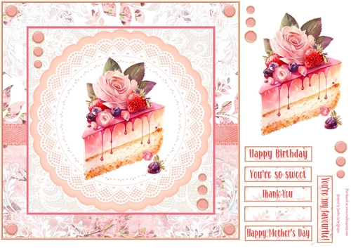 Delicious cake 8x8ins decoupage Topper 4