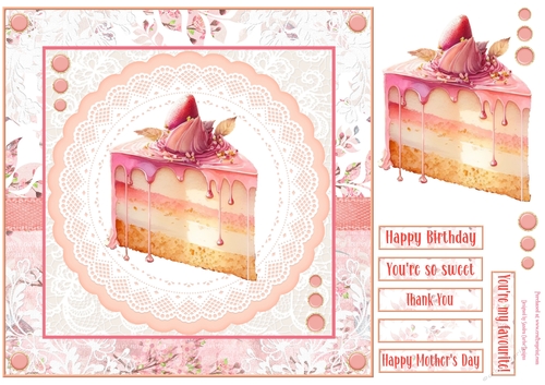 Delicious cake 8x8ins decoupage Topper 6
