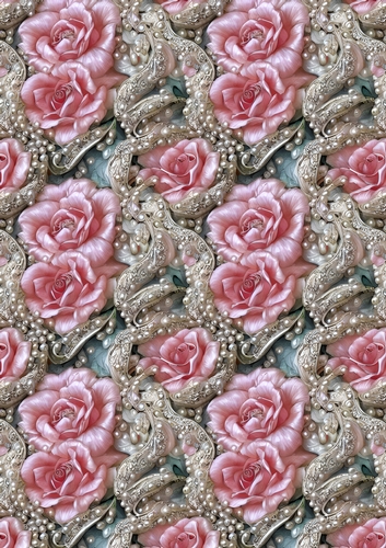 Flowers & Pearls Backing Paper/Background 1