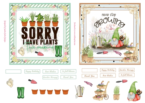In the garden 2 x 5x5ins Decoupage Toppers 3