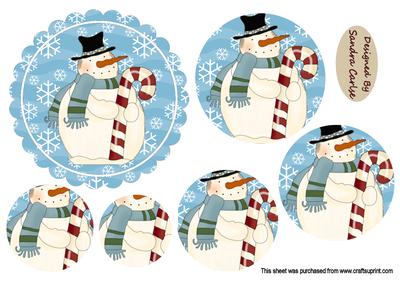 Snowman Scalloped Edge Topper