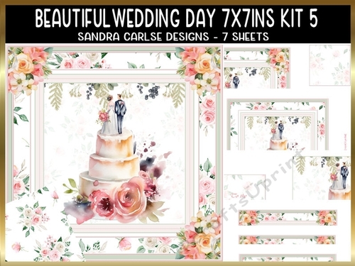 Beautiful Wedding Day 7x7ins Decoupage Kit 5