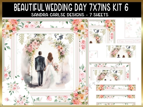 Beautiful Wedding Day 7x7ins Decoupage Kit 6