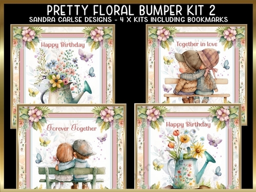 Pretty Floral 4 x 8x8ins Topper Mini kits No: 2