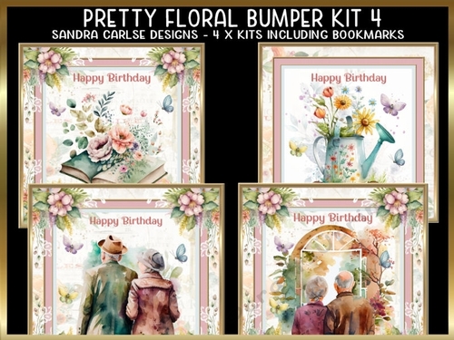 Pretty Floral 4 x 8x8ins Topper Mini Kits No:4