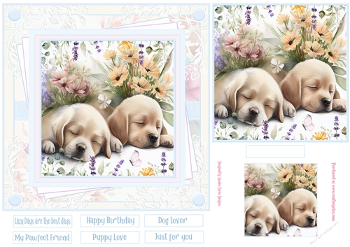 Dog Lover 7x7ins Decoupage Topper 1