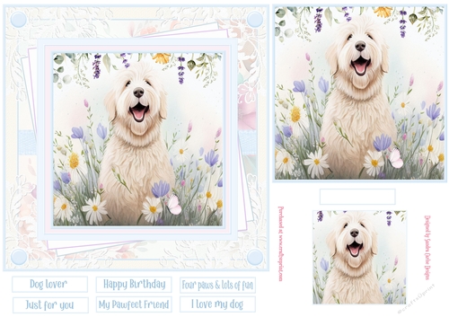 Dog Lover 7x7ins Decoupage Topper 2