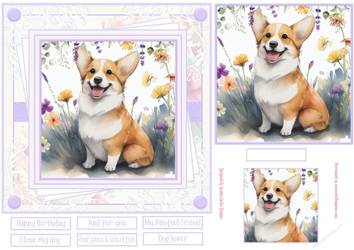 Dog Lover 7x7ins Decoupage Topper 3