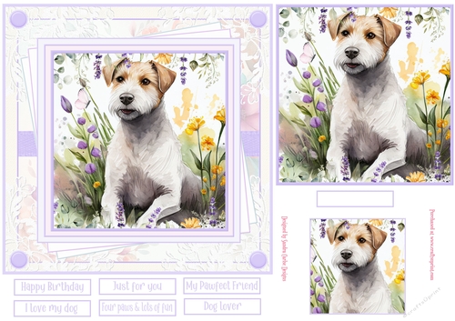 Dog Lover 7x7ins Decoupage Topper 4