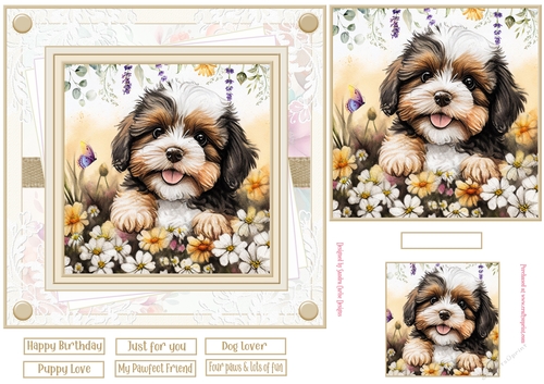 Dog Lover 7x7ins Decoupage Topper 5
