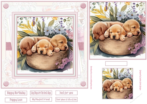 Dog Lover 7x7ins Decoupage Topper 7