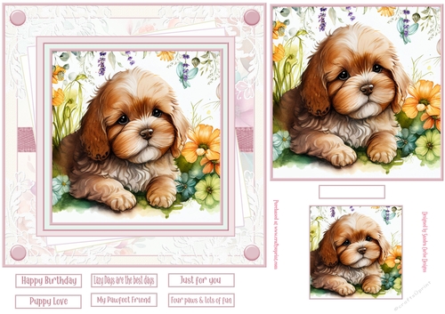 Dog Lover 7x7ins Decoupage Topper 8