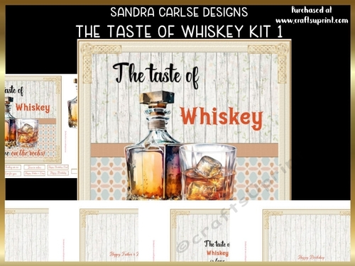 Whiskey on Ice 7x7ins Topper & 4 x Inserts kit 1