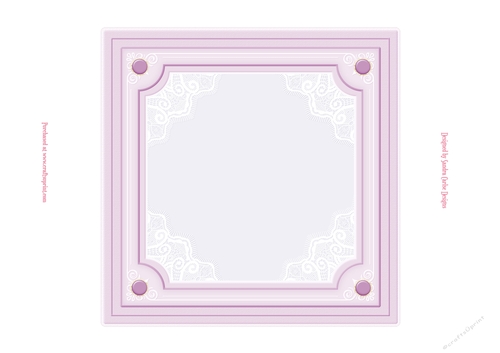 Pink frame with lace 7x7ins Blank Insert