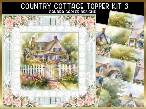 Country Cottages 7x7ins x 6 Topper Kit 3