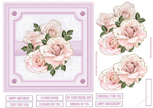 Flower Power 7x7ins Decoupage Topper 5