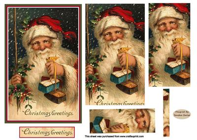 Christmas Vintage Santa Pyramid Topper