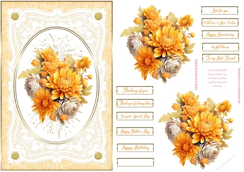 Floral Display Lace Frame Decoupage Topper 2