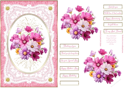 Floral Display Lace Frame Decoupage Topper 3