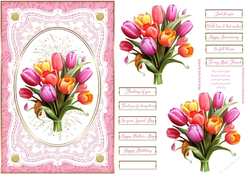 Floral Display Lace Frame Decoupage Topper 7