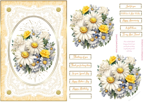Floral Display Lace Frame Decoupage Topper 8