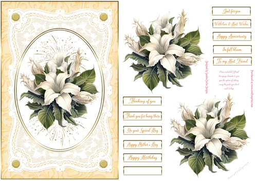 Floral Display Lace Frame Decoupage Topper 9