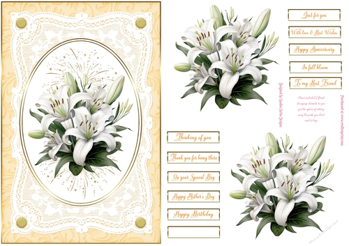 Floral Display Lace Frame Decoupage Topper 11