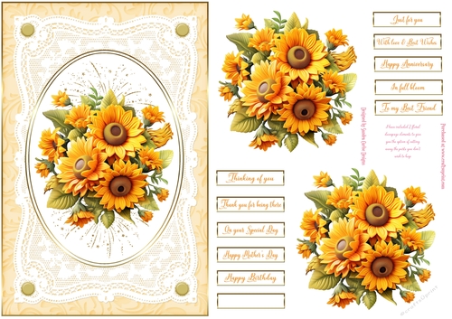 Floral Display Lace Frame Decoupage Topper 13