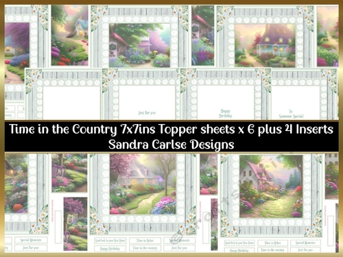 Time in the Country 6 x 7x7ins Topper sheets & 4 Matching Inserts