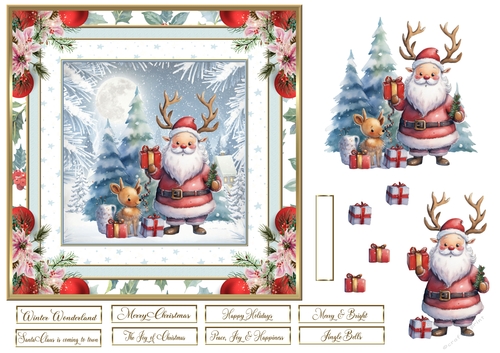 Christmas Santa 7x7ins Topper 1