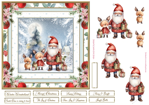 Christmas Santa 7x7ins Topper 2