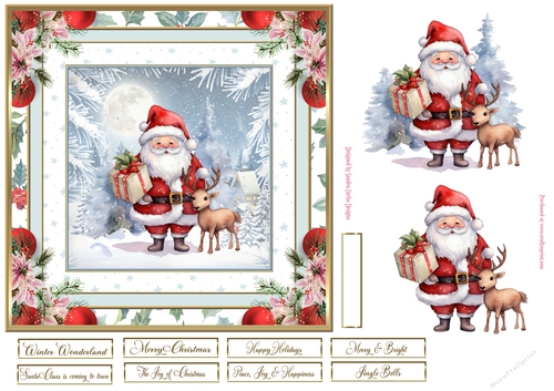 Christmas Santa 7x7ins Topper 3