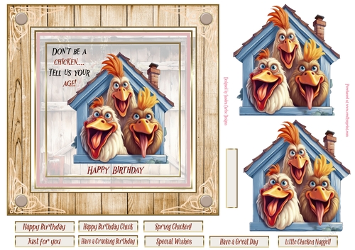 Dont be a chicken Birthday Topper 