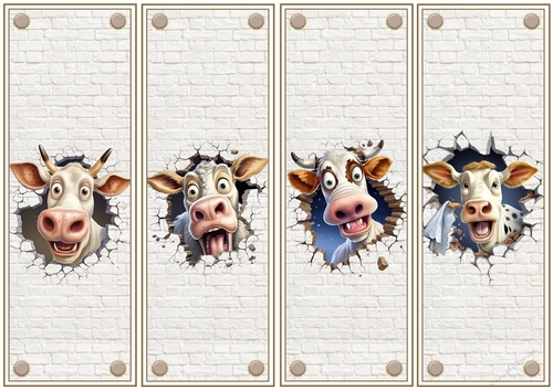 Funny cow 4 x bookmarks 1