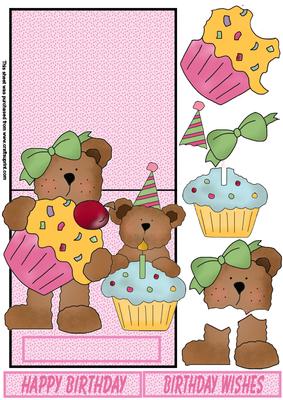 Happy Cupcake Birthday Over the Edge Card