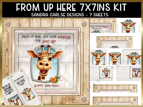 From up here 7x7ins kit with bookmarks