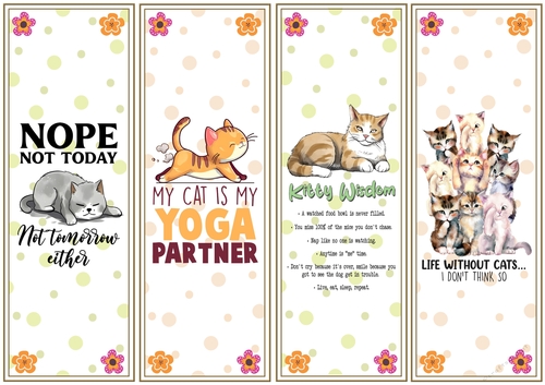 Moody cats 4 x bookmarks 5
